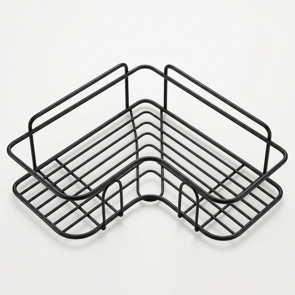 Prateleira de canto Rack Clean em metal preto fosco