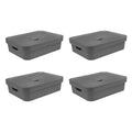Kit de Caixas Organizadoras 10,5 Litros com Tampa Ou 4 Peças Linha Cube