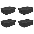 Kit de Caixas Organizadoras 10,5 Litros com Tampa Ou 4 Peças Linha Cube