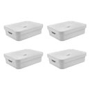 Kit de Caixas Organizadoras 10,5 Litros com Tampa Ou 4 Peças Linha Cube