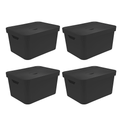 Kit de Caixas Organizadoras 32 Litros com Tampa Ou 4 Peças Linha Cube