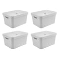 Kit de Caixas Organizadoras 32 Litros com Tampa Ou 4 Peças Linha Cube