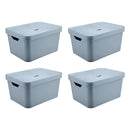 Kit de Caixas Organizadoras 32 Litros com Tampa Ou 4 Peças Linha Cube