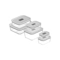 Kit de Potes de Vidro Herméticos Ou 6 Peças Linha Fresh Lock